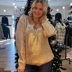 Metallic Gold Sweater